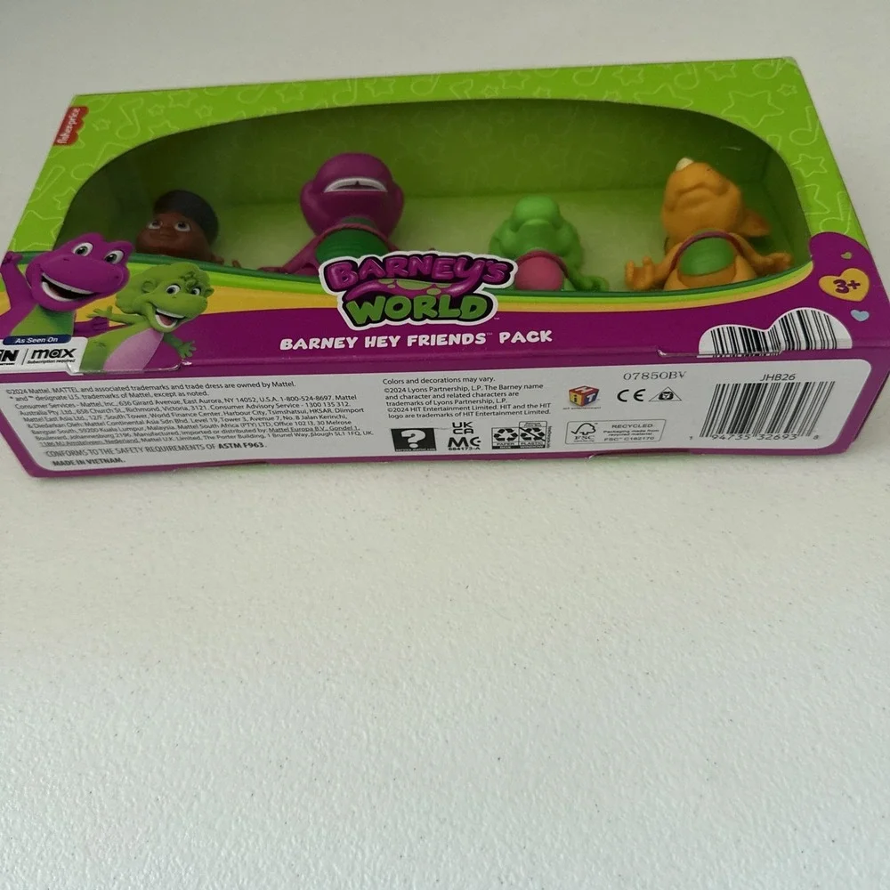 Barney's Hey Friends Pack 3-Inch Figure 4-Pack Barney Baby Bop Billy & David